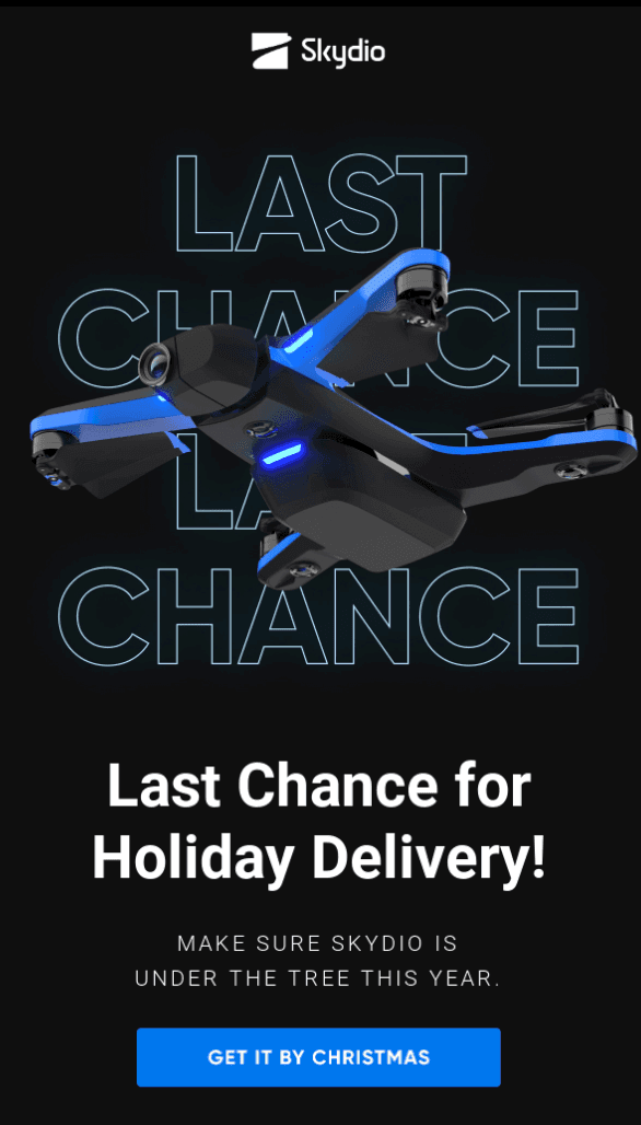 Last chance email example by Skydio