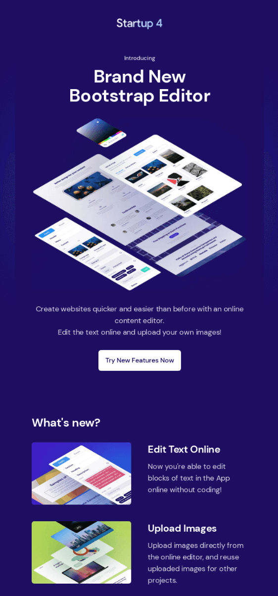 SaaS update announcement email example by DesignModo‍