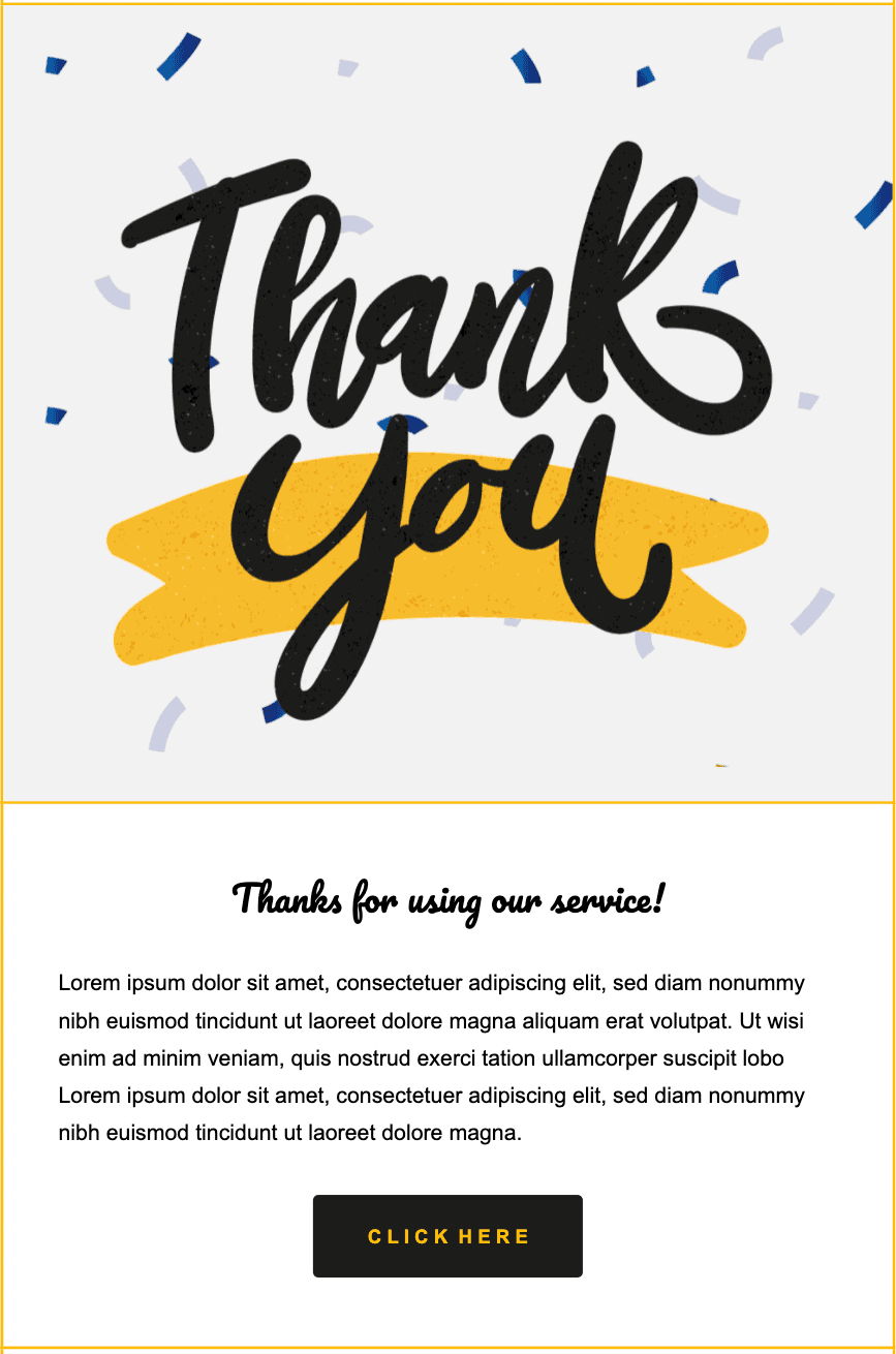 Thank you email template for travel email marketing