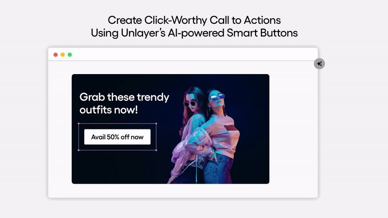 AI-based smart buttons feature by Unlayer. 