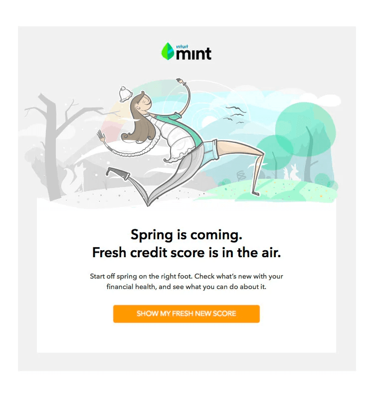 Re-engagement email example from Mint.