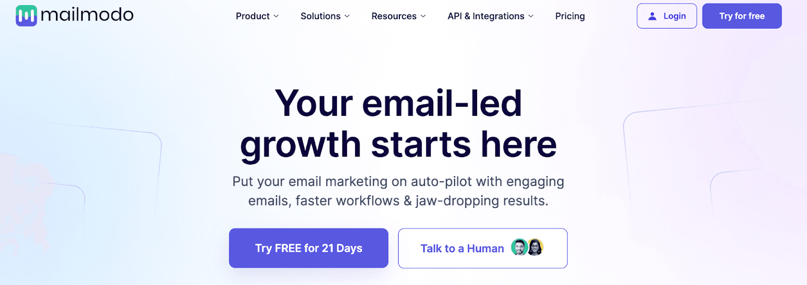 Mailmodo as an example of the best AI email marketing tool.