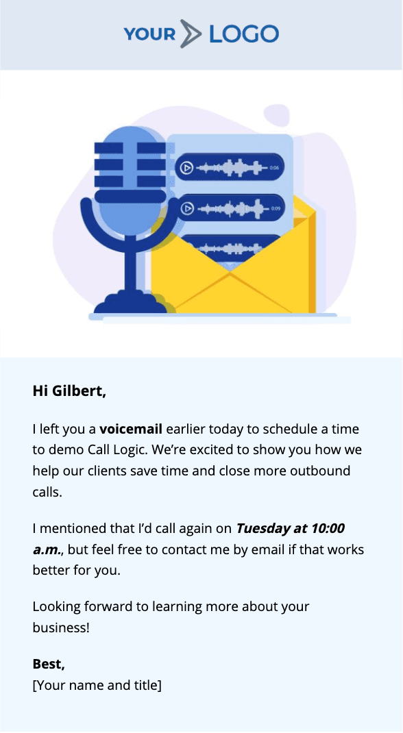 Sales email template from Unlayer