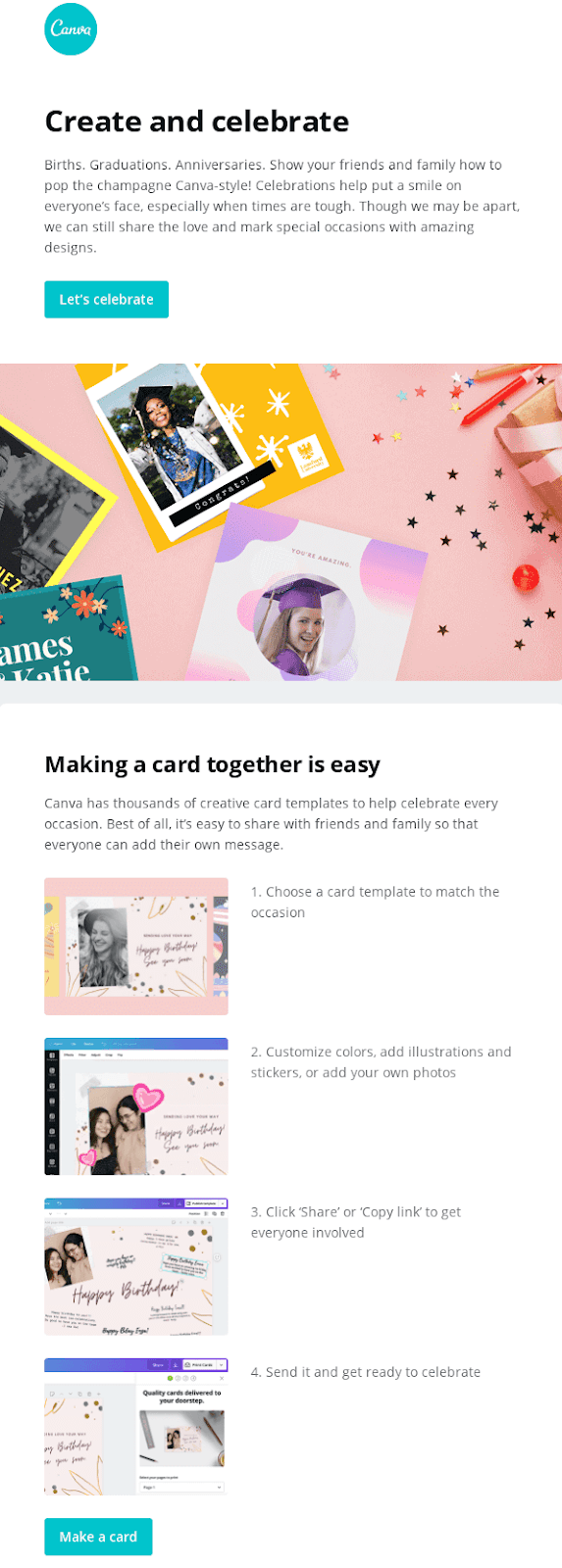 Best newsletter design example from Canva