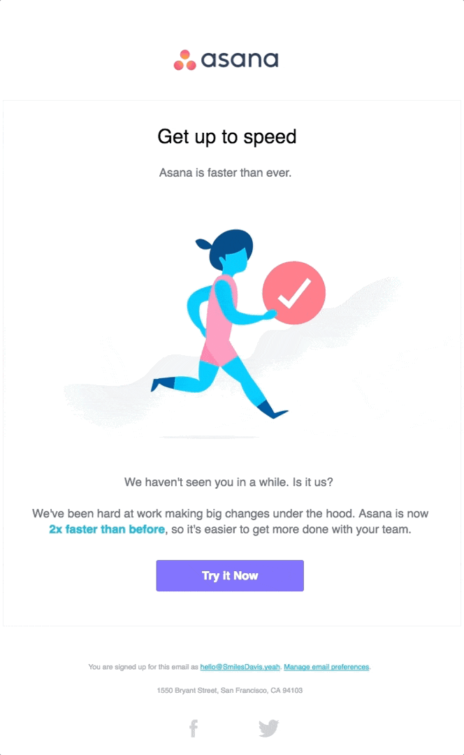 Effective email design from Asana 