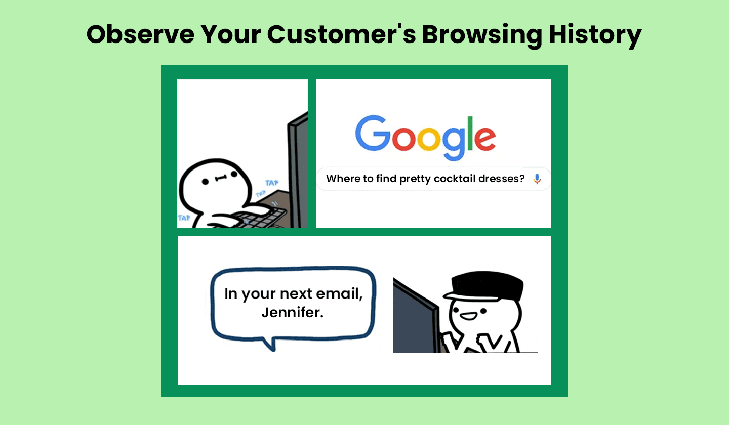 Personalize your email according to your customer’s browsing history