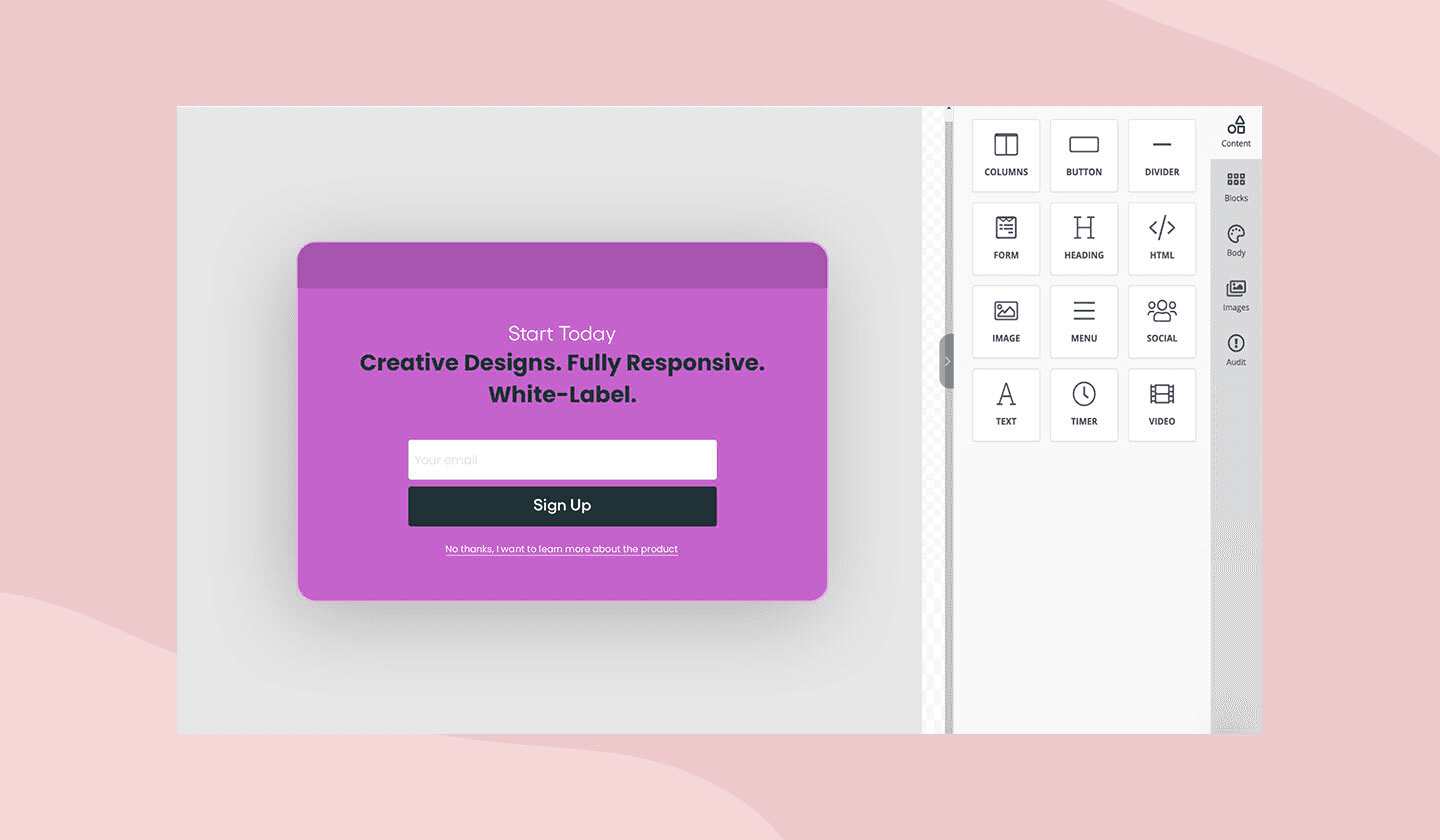 Modal window popup design.