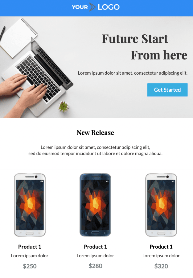 Product launch email template