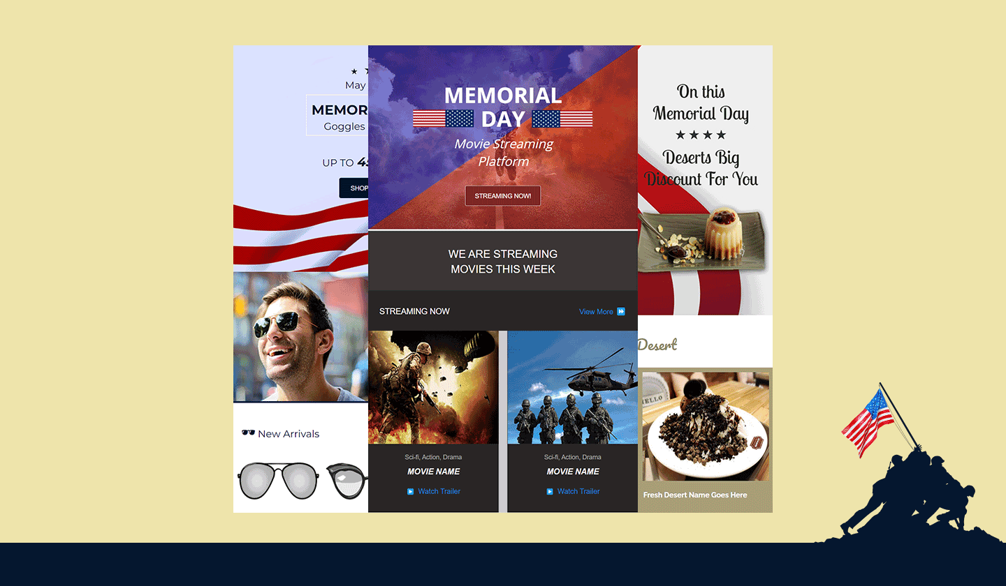 Easy-to-use Memorial Day email templates from Unlayer