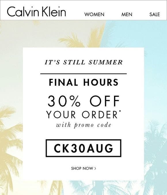 Fashion email from Calvin Klein