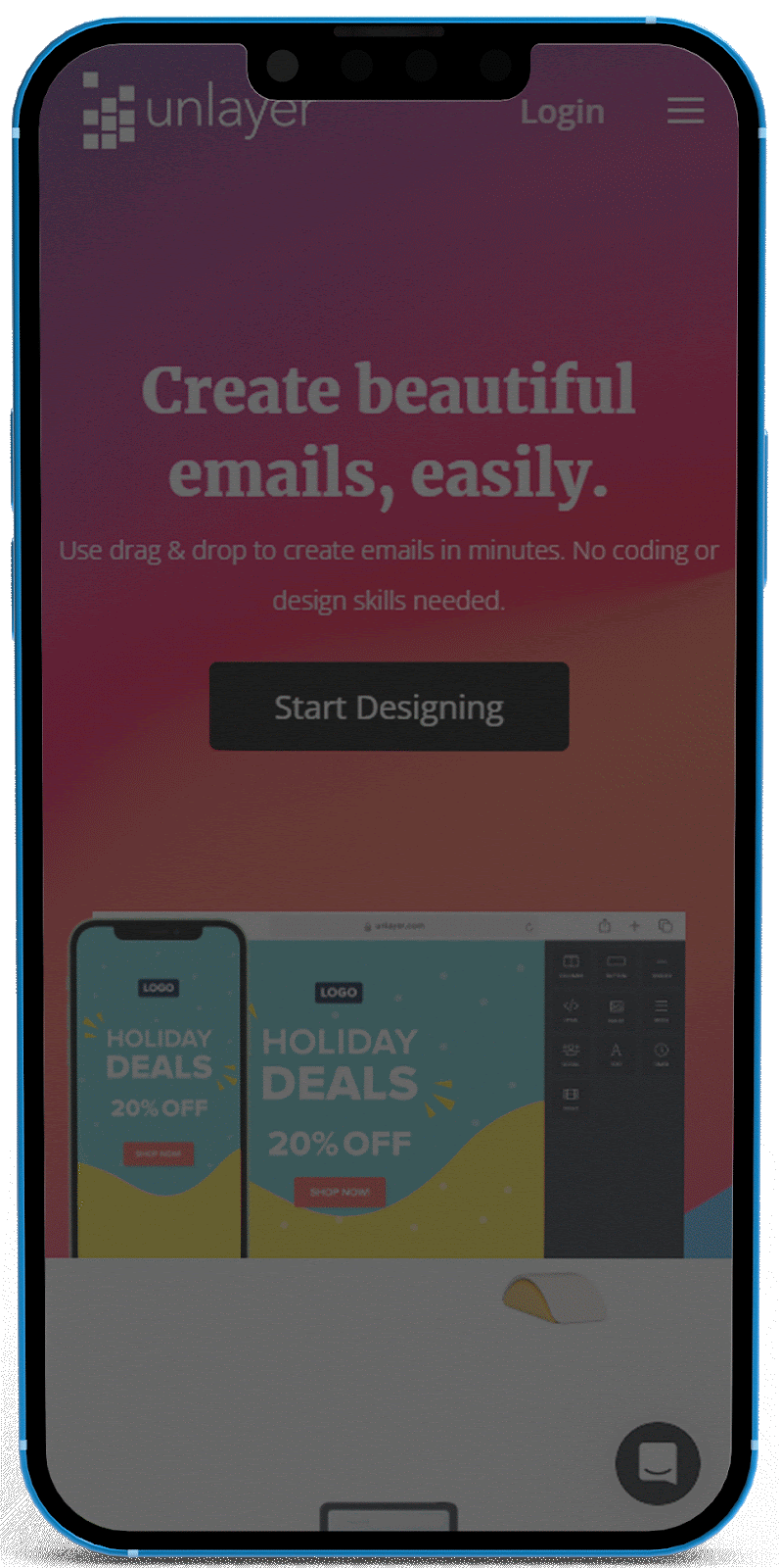 Mobile popup design.