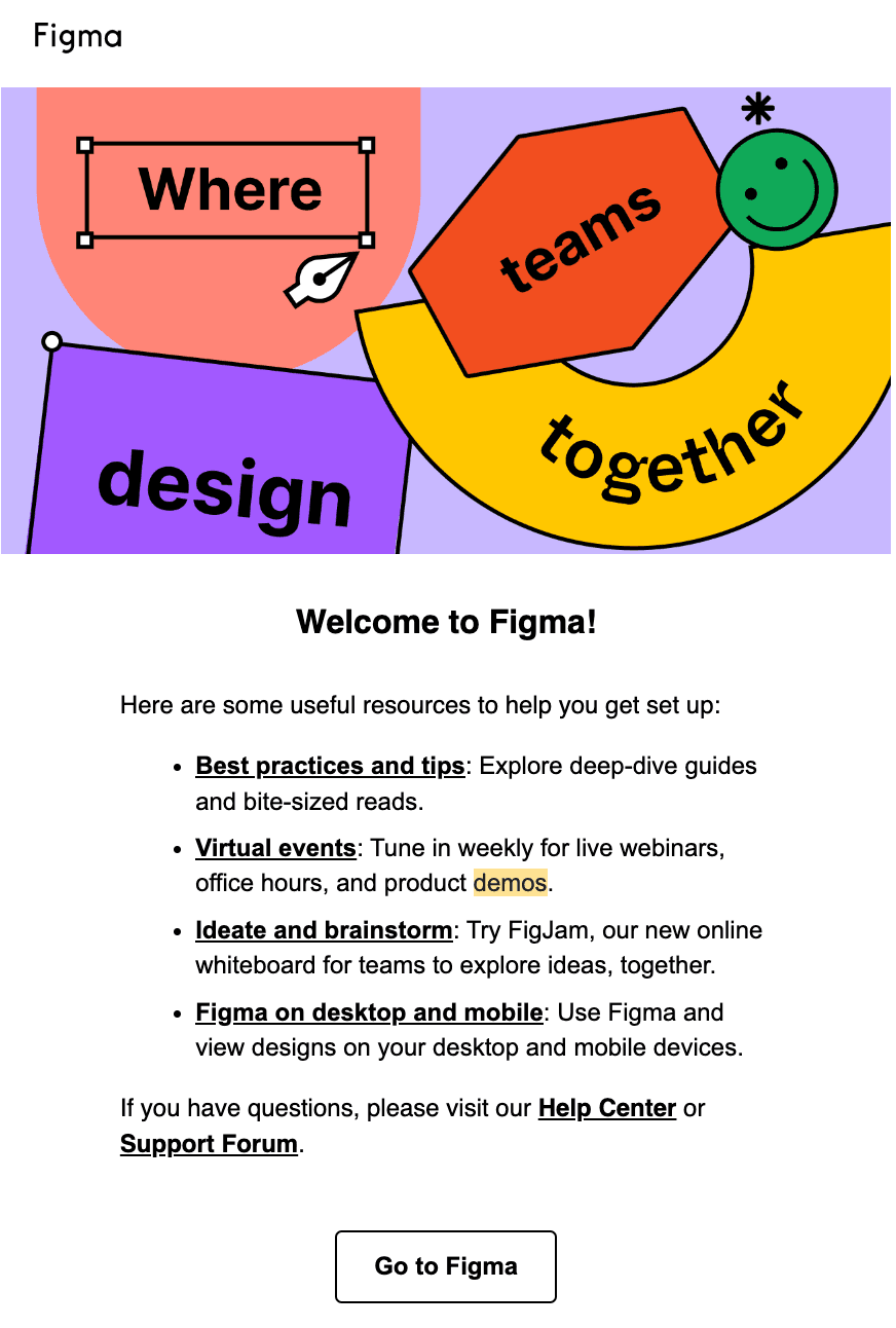 Educational email from Figma. 