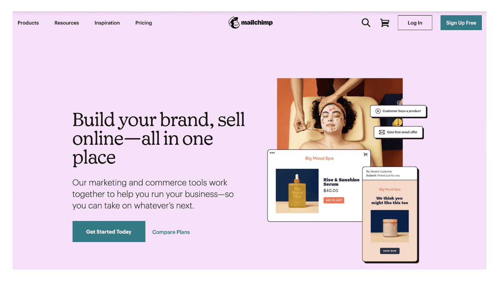 Mailchimp webpage