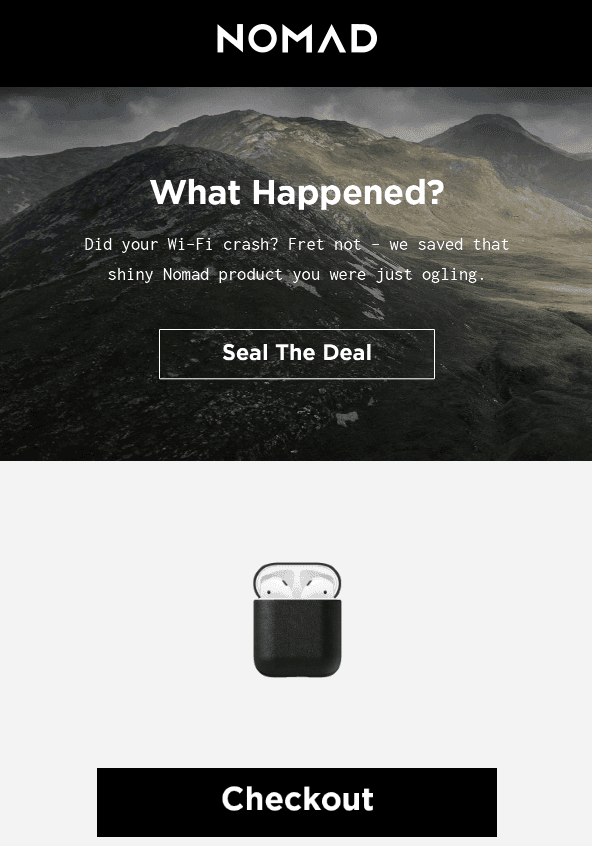 Email design example from Nomad Goods