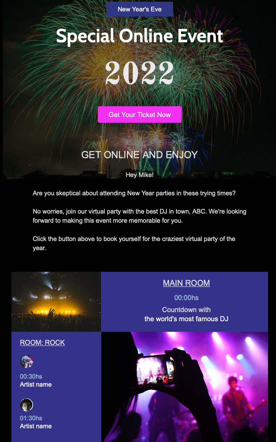 New Year email template 